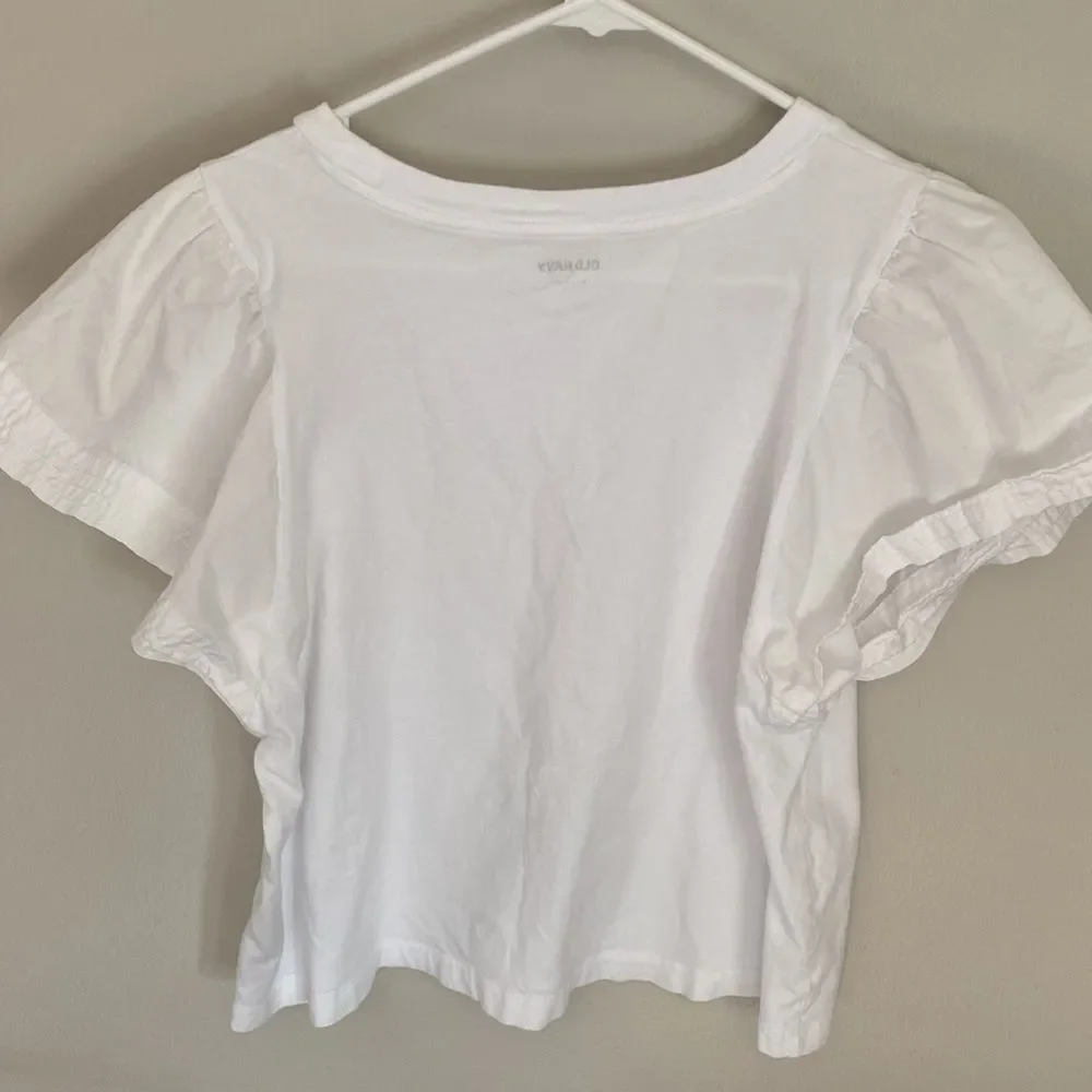 Old Navy White Puff Sleeve Women's Top Size Large.